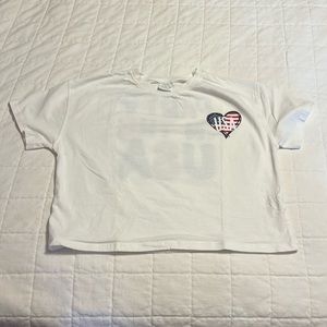 Cropped PARTY IN THE USA t-shirt Zara